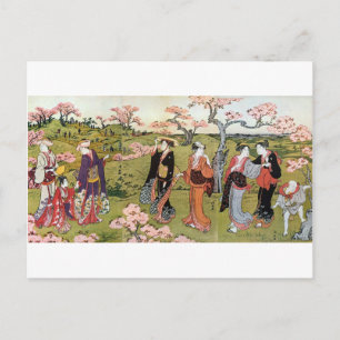 花 見, 清 長 blomvisning, Kiyonaga, Ukiyo-e Vykort