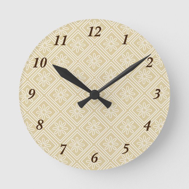菊　ベージュ　ラウンド壁時計 RUND KLOCKA (Framsida)