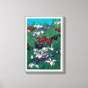 菖, Iris, Hasui Kawase, Woodcut Canvastryck