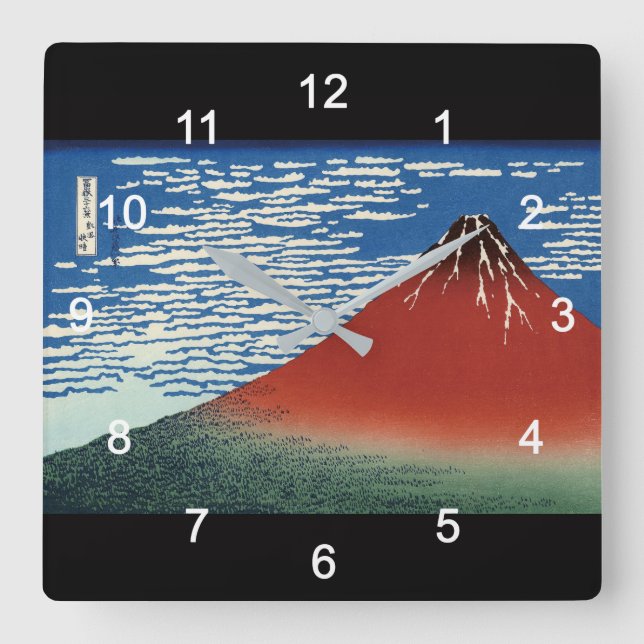 葛飾北斎 , Hokusai Fyrkantig Klocka (Framsida)