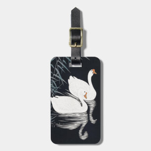 葦 に ガ ョ ウ, 古 budge White Goose, Koson, Ukiyo-e Bagagebricka