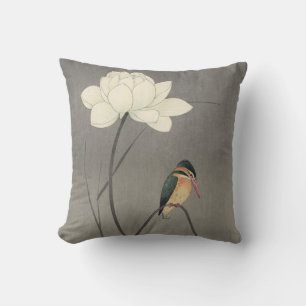 蓮にカワセミ 古邨Kingfisher på lotusblomma, Koson, Ukiyo-e Kudde