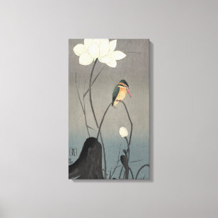 蓮 に カ セ ミ, 古 bud Kingfisher på Lotus, Koson, Ukiyo Canvastryck