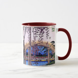 藤と太鼓橋 広重Wisteria och välva sig överbryggar, Mugg
