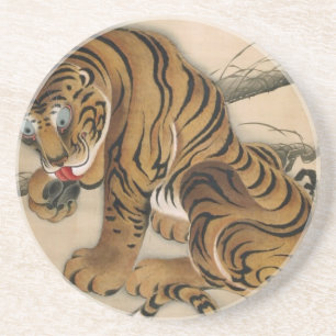 虎 図, 若 Tiger, Jakuchu, Art Underlägg
