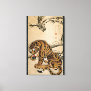 虎, 若 Tiger, Jakuchu, Japan Art Canvastryck