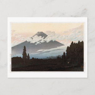 裾 野 富 士, Mt Fuji från Susono, Hasui Kawase, Woodcu Vykort