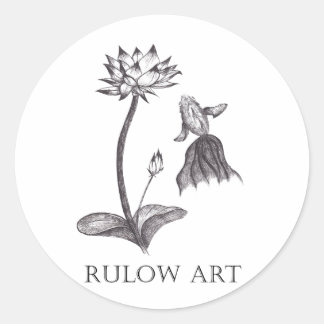 金魚と蓮　モノクロ　Black logo ver. Runt Klistermärke