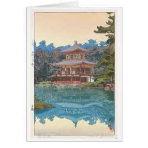 金 寺, Kinkaku-ji, Hiroshi Yoshida, Woodcut Hälsningskort