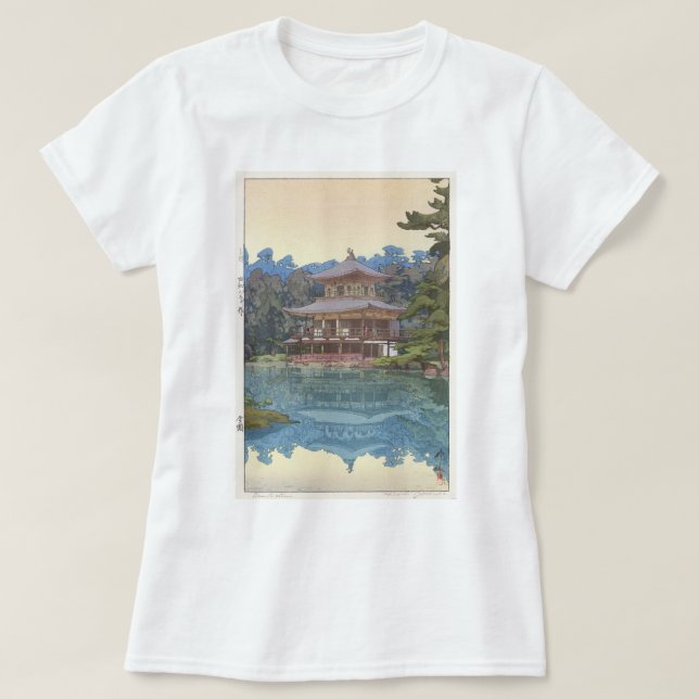 金 寺, Kinkaku-ji, Hiroshi Yoshida, Woodcut T Shirt (Design framsida)