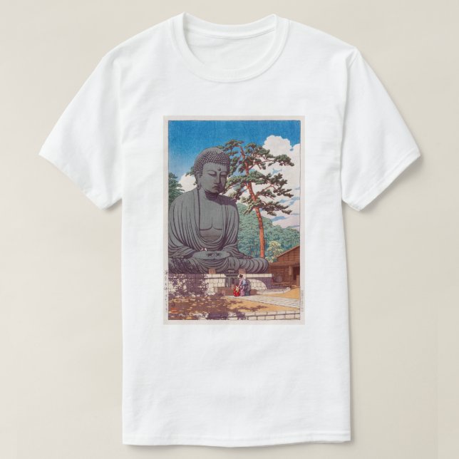 鎌倉大仏 underbara Buddha på Kamakura, Hasui Kawase T Shirt (Design framsida)