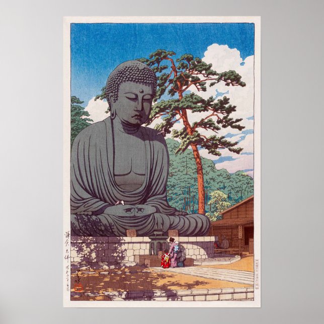 鎌 倉 仏, Underbar Buddha i Kamakura, Hasui Kawase Poster (Framsidan)