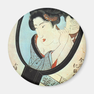 鏡 の 中 女, 国 貞 Woman i Spegel, Kunisada Magnet