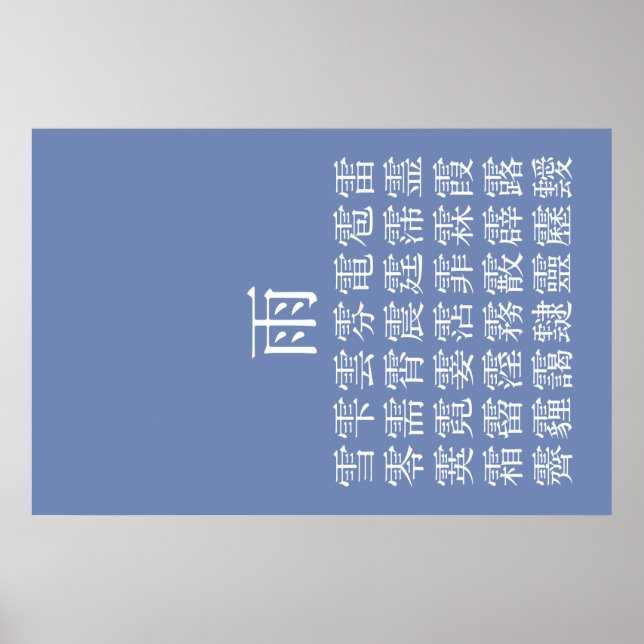 雨 と 雨 冠 の 漢 字 POSTER (Framsidan)