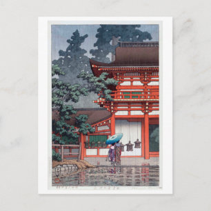 雨 の 春 大 社, 川 budurkund för Kasuga Shrine i Nara, H Vykort