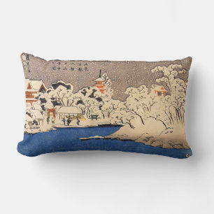 雪の浅草 国芳 snöig Asakusa, Kuniyoshi, Ukiyo-e Lumbarkudde