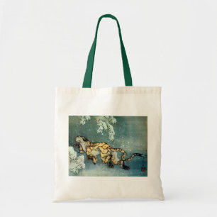 雪中虎図 北斎tiger i snön, Hokusai Tygkasse