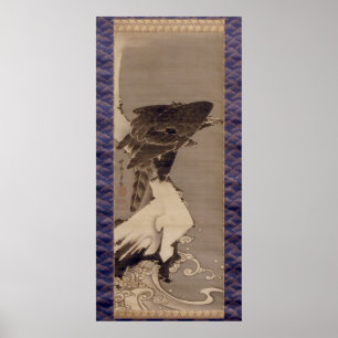 雪 の の 鷲, 若 Eagle i Snö, Jakuchu, 中 Poster