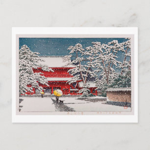 雪 の 増 寺, Zôjô-ji Temple i Snö, Hasui Kawase Vykort