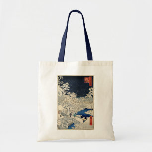 雪 の 太 橋, 広 重 Snowy Drum bridge, Hiroshige, Ukiyo-e Tygkasse