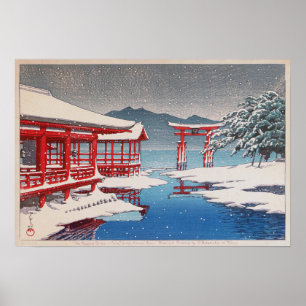 雪 の 宮, Miyajima Shrine i Snö, Hasui Kawase Poster