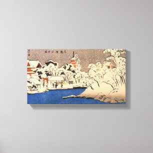 雪 の 草,国 芳 Snowy Asakusa, Kuniyoshi, Ukiyo-e Canvastryck