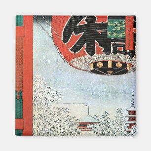 雪 の 草, 広 重 Snö i Asakusa, Hiroshige Ukiyoe Magnet