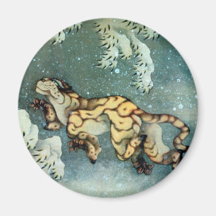 雪 中 図, 北 Tiger i Snö, Hokusai Magnet