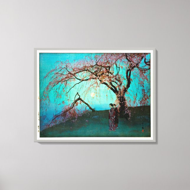 雲 桜, Kumoi Cherry blommars, Yoshida, Woodcut Canvastryck (Framsida)