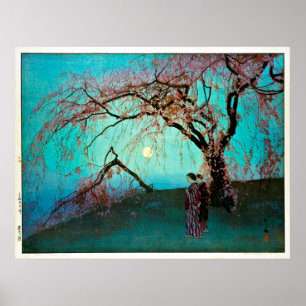 雲 桜, Kumoi Cherry blommars, Yoshida, Woodcut Poster