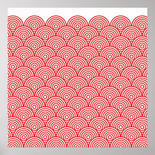 青海波風(赤色) POSTER (Framsidan)