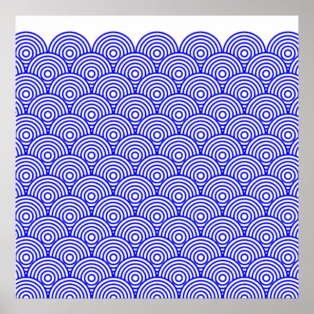青海波風(青色) POSTER (Framsidan)