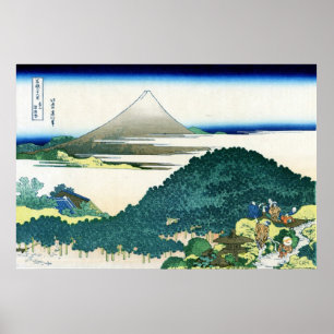 青 山 円 松, 北 Visa Mt.Fuji från Aoyama, Hokusai Poster