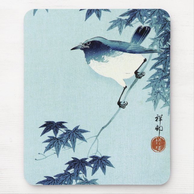 青 鳥, 古 Bird in Blue, Koson, Ukiyo-e Musmatta (Framsidan)