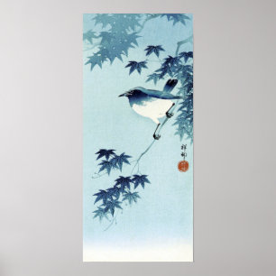 青 鳥, 古 Bird in Blue, Koson, Ukiyo-e Poster