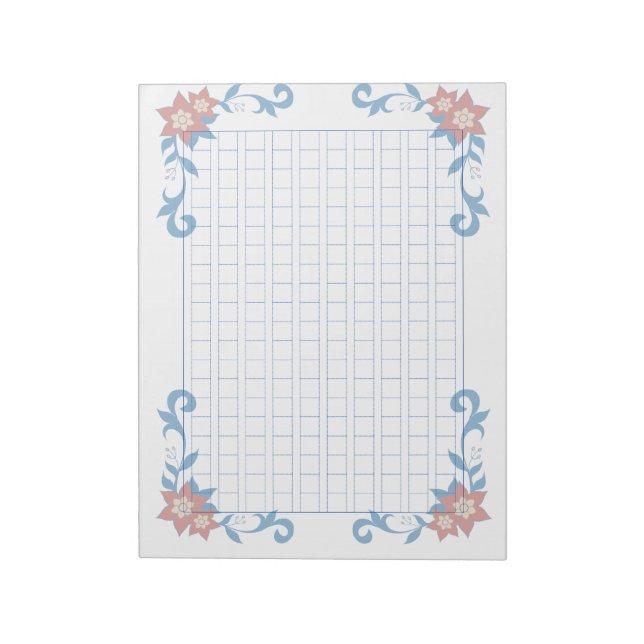 飾り原稿用紙＜青＞200字[bl06] anteckningsblock (Roterad)