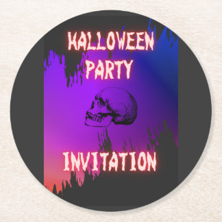 骸骨イラストのハロウィンパーティー用 UNDERLÄGG PAPPER RUND