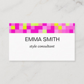 鮮やかなギンガムチェックのキュートな名刺 VISITKORT