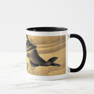 鯉 と, 北 斎 och sköldpaddor, Hokusai, Ukiyoe Mugg