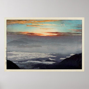 鳳 凰, Mount Hōō, Hiroshi Yoshida, Woodcut Poster