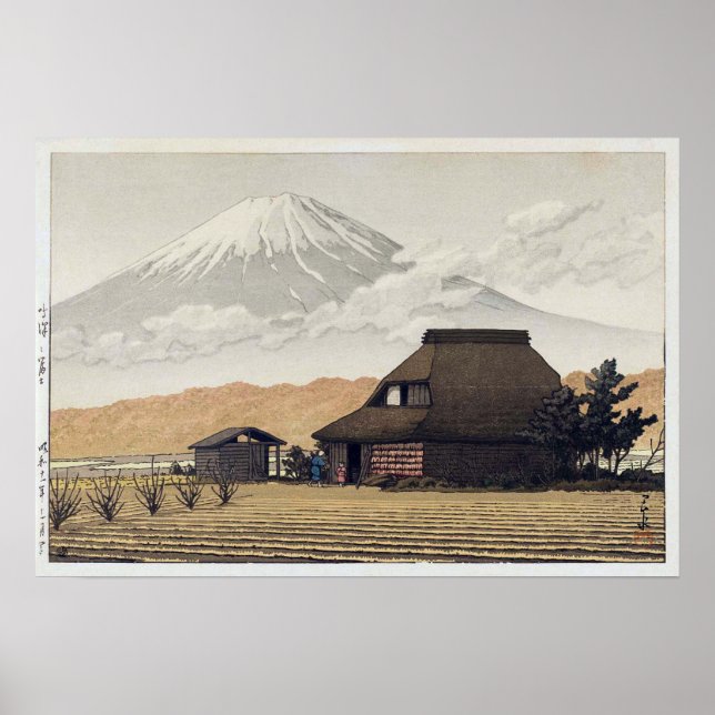 鳴 沢 の 富, Mt. Fuji från Narusawa, Hasui Kawase Poster (Framsidan)