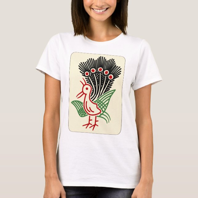 麻雀牌 一索 / ONE OF BAMBOOS -MAHJONG TILE- T SHIRT (Framsida)