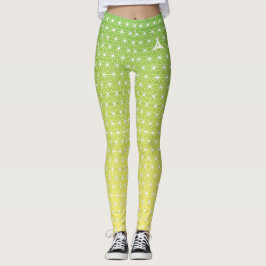 麻 の 葉 ASANOHA | Japansk traditionell KIMONO mönste Leggings