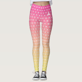 麻 の 葉 ASANOHA | Japansk traditionell KIMONO mönste Leggings