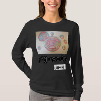 黒地に「縁結曼荼羅」 Tシャツ T SHIRT