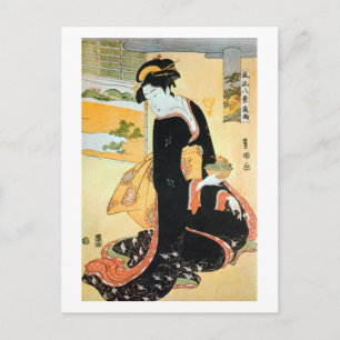 黒 い 着 の 女, 豊 bud Woman of Black Kimono, Toyokuni Vykort