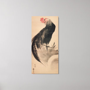 黒 い 鶏, 北 斎 Black Tupp, Hokusai Canvastryck