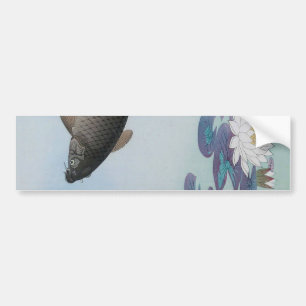 黒, 古 邨 Black Carp, Koson, Ukiyo-e Bildekal