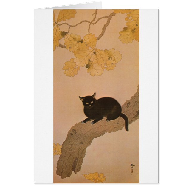 黒 猫, 春 Black Cat, Shunsō Hälsningskort (Framsidan)