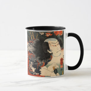 龍の刺青の役者 国芳skådespelare av drake tatuering, Ukiyoe Mugg